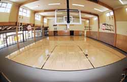 A Robbins basketball court floor. Many of the courts used in the NCAA tournament and at major colleges and professional arenas get their start in White Lake.