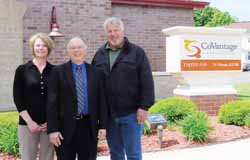 From left, Angie Close, executive director of the Langlade County Economic Development Corporation, CoVantage Credit Union President Brian Prunty and Antigo Mayor Bill Brandt are collaborating on a new downtown grant program.