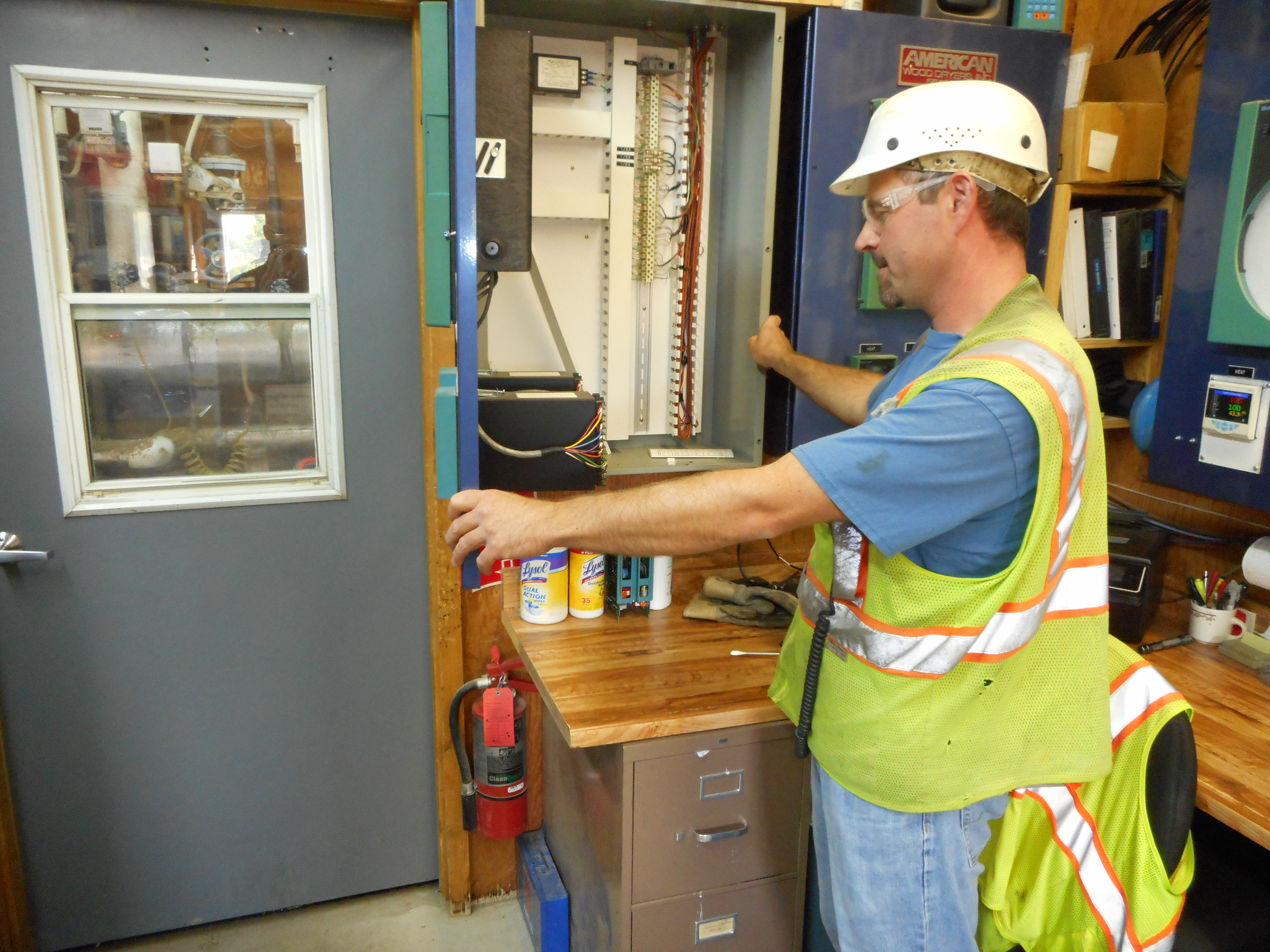 Mike Kolpack, shown at work at Kretz Lumber, began taking classes at
Northcentral Technical College in Antigo 18 years after his high school graduation.