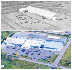 The Amron facilities in Antigo, looking much the same as they do today in the lower picture, but as they were very different in 1968�50 years ago�in the upper photo. Things have changed for the better on the city's north side. An open house runs from 9 to 11 a.m. on Saturday marking the anniversary.