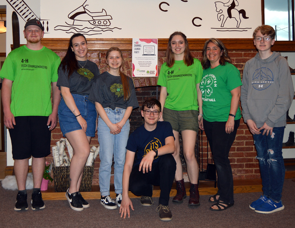 The group of the 4-H Tech Changemakers who help the Langlade County Historical Society to create a YouTube Channel.