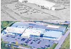 The Amron facilities in Antigo, looking much the same as they do today in the lower picture, but as they were very different in 1968�50 years ago�in the upper photo. Things have changed for the better on the city's north side. An open house runs from 9 to 11 a.m. on Saturday marking the anniversary.