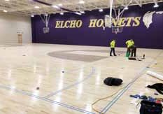 The new Elcho gymnasium floor is ready for striping, and on track for an inaugural basketball game in early February.