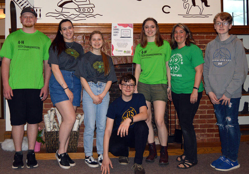 The group of the 4-H Tech Changemakers who help the Langlade County Historical Society to create a YouTube Channel.