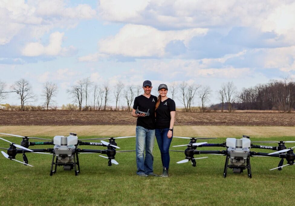 Venture-Ag-Drones Angel Zarda and Scott Houdek own and operate Venture Ag Drones in Langlade County.